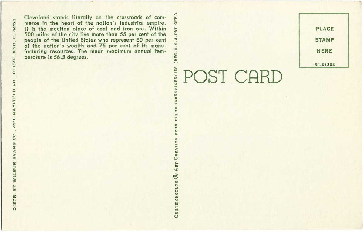 Greetings from Cleveland Ohio (ca 1960s), back