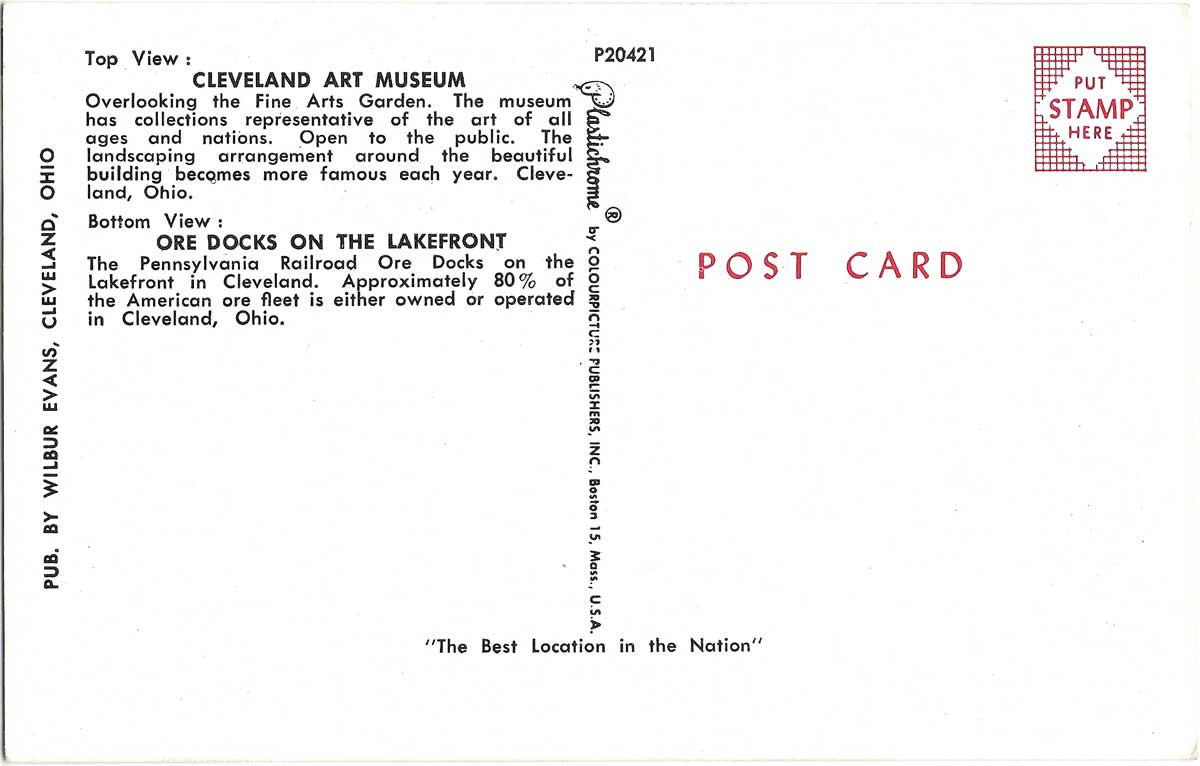 Greetings from Cleveland Ohio (ca mid-1960s), back