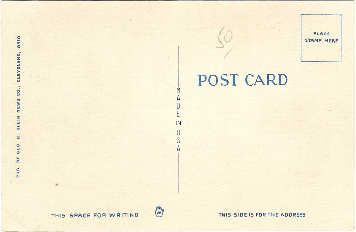 Greetings from Cleveland Ohio (ca 1920s), back