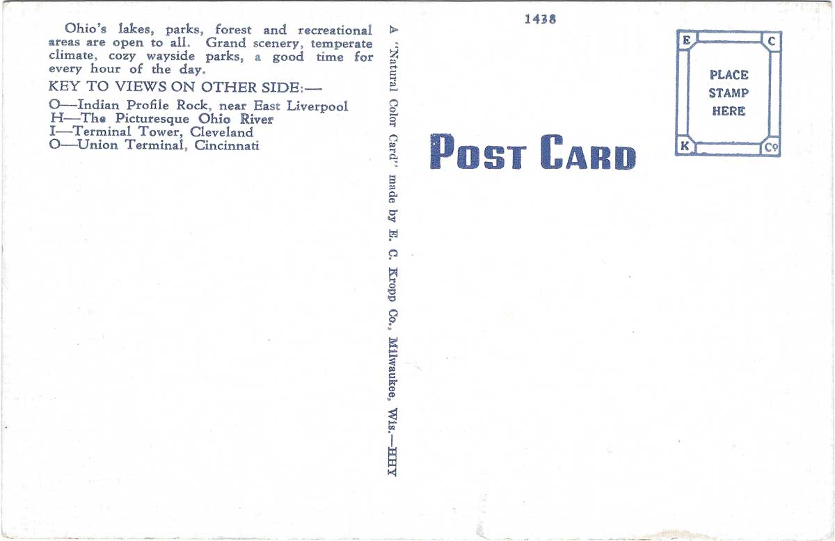 Greetings from Ohio (ca 1940s), back