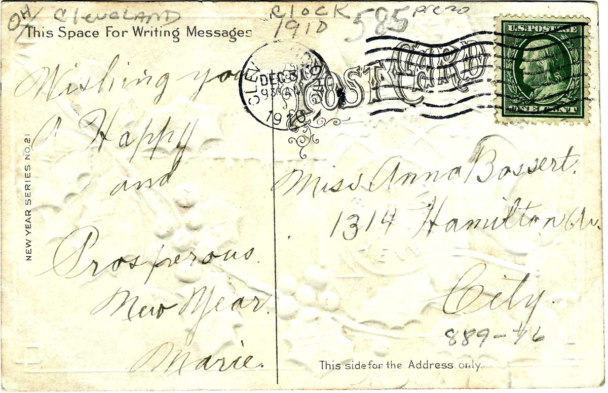 Happy New Year (ca 1910), back