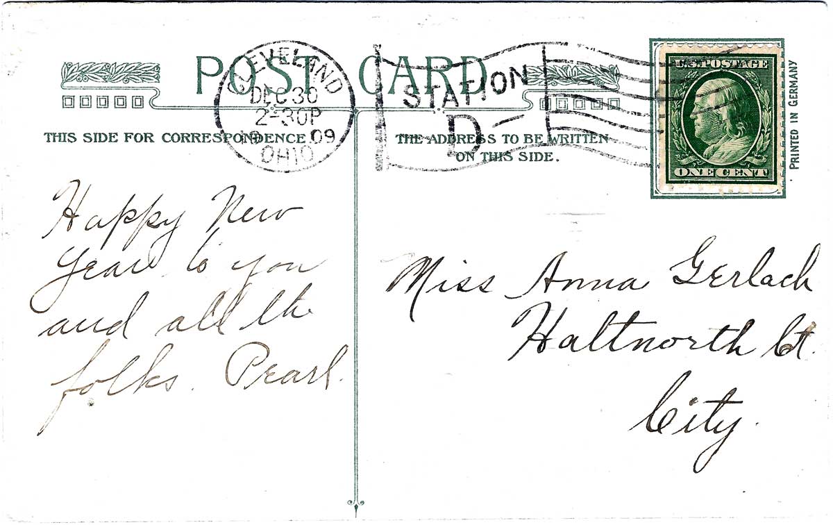 A Happy New Year (ca 1909), back