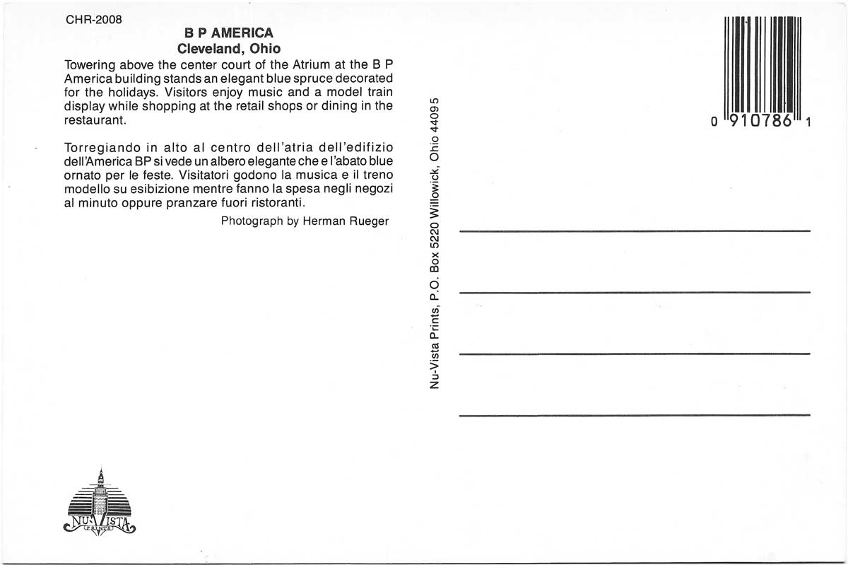 Holiday Greetings, BP America, Cleveland, ca 1990, back